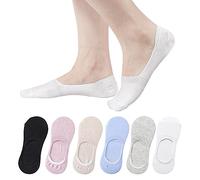 AYPOW 6 Pairs Cotton No Show Socks for Women, Ladies Low Cut Liner Invisible Socks, Non Slip Arch Compression Design Soft Breathable Casual Ankle Socks Boat Socks for Loafers Sneakers Flats Shoes