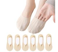 AYPOW 6 Pairs No Show Nylon Ice Silk Socks for Women, Low Cut Liner & Cut Arbitrarily Invisible Breathable Socks, Non Slip Cotton Bottom Casual Ankle Sock Boat Sock for High heels Flat Loafers Shoes