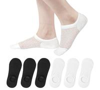 AYPOW 6 Pairs No Show Socks Women,Invisible Non Slip Cotton Socks Breathable Ankle Socks for Ladies Girls,Casual Footies Liner Boat Trainer Socks Bamboo Socks for Sneakers Flat Loafer Shoes