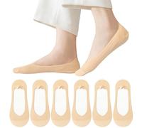 AYPOW 6 Pairs No Show Socks Women,Invisible Socks Non Slip Ice Silk Socks Low Cut Liner Seamless Ladies socks,Breathble Light Cotton Bottom Footies Liner Boat Socks for Sneakers Flat Loafer Shoes