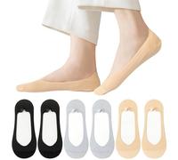 AYPOW 6 Pairs No Show Socks Women,Invisible Socks Non Slip Ice Silk Socks Low Cut Liner Seamless Ladies socks,Breathble Light Cotton Bottom Footies Liner Boat Socks for Sneakers Flat Loafer Shoes