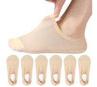 AYPOW 6 Pairs Women No Show Nylon Socks, Large Area Mesh Ultra Breathable Ice Silk Low Cut Liner Invisible Socks, Non slip Cotton Bottom Casual Ankle Socks Boat Socks for Loafers Sneakers Flats Shoes