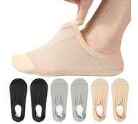 AYPOW 6 Pairs Women No Show Nylon Socks With Large Area Mesh, Ultra Breathable Ice Silk Low Cut Liner, Non Slip Cotton Bottom for Loafers, Sneakers, Flats