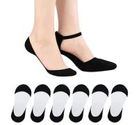 AYPOW 6 Pairs Women No Show Socks for High Heels, Cotton Ladies Ultra Low Cut Liner Invisible Socks, Non slip Soft Ankle Socks Boat Socks Casual Socks for Loafers Sneakers Flats Boat Shoes, Size 3-7