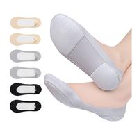 AYPOW 6PCS Women Ultra Low Cut No Show Socks for High Heels with Foot Cushion Pads, Nylon Invisible Socks Non Slip Cotton Bottom Breathable Boat Sock, Causal Ankle Sock for Flats Loafers Sneaker Shoes