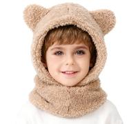 AYPOW Baby Kids Winter Hat Warm Fleece Toddler Balaclava For 1-6 Years, Windproof Thermal Hood Hat Scarf Set Earflap Multifunctional Plush Balaclava Kids Snood Neck Warmer For Outdoor Activities