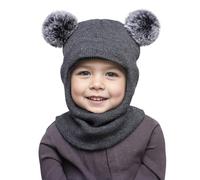 AYPOW Baby Kids Winter Warm Hat Balaclava for 0.5-6 Years, Multifunction Thermal Windproof Knitted Hat Scarf Set for Girls Boys Toddler, Winter Hat Cap Hood Neck Warmer Scarf for Outdoor Activities