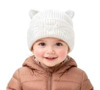 AYPOW Baby Winter Beanie Hat with Cute Cat Ear, Warm Soft Elastic Knitted Skull Cap for Toddler Boys Girls Unisex, 0-36 Months Infants Earflap Cosy Caps for Outdoor Activities