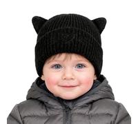 AYPOW Baby Winter Beanie Hat with Cute Cat Ear, Warm Soft Elastic Knitted Skull Cap for Toddler Boys Girls Unisex, 0-36 Months Infants Earflap Cosy Caps for Outdoor Activities