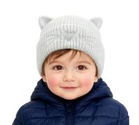 AYPOW Baby Winter Beanie Hat with Cute Cat Ear, Warm Soft Elastic Knitted Skull Cap for Toddler Boys Girls Unisex, 0-36 Months Infants Earflap Cosy Caps for Outdoor Activities