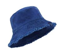 AYPOW Bucket Hats Womens Men Reversible Washed Cotton UV Protection Sun Hats with Frayed Edge Foldable Breathable Fishing Hat Unisex for Ladies Girls Travel Beach Walking Outdoor Blue