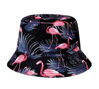 AYPOW Cotton Reversible Packable Bucket Hat Women, UPF50+ Double Sided Wear Fisherman Cap Maple Leaf Lightweight Summer Sun Hats, Fashion Teens Girls Flamingo Beach Hat for Holidays Travel Party