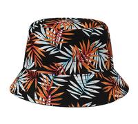 AYPOW Cotton Reversible Packable Bucket Hat Women, UPF50+ Double Sided Wear Fisherman Cap Maple Leaf Lightweight Summer Sun Hats, Fashion Teens Girls Flamingo Beach Hat for Holidays Travel Party
