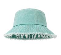 AYPOW Fashion Frayed Edge Bucket Hat for Women, Soft Washed Cotton Denim Summer Sun Hats, Lightweight Foldable Breathable Outdoor UV Protection Fishing Hats Cap, for Ladies Teen Girl Casual Daily Wear