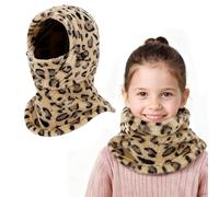 AYPOW Kids Winter Thermal Fleece Balaclava, Multifunctional Windproof Adjustable Face Cover Ski Mask, Warm Fleece Hat Cap Hood Neck Warmer Scarf for 4-9 Years Boys Girls Cycling Skating Outdoor Sports