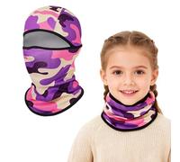 AYPOW Kids Winter Thermal Fleece Balaclava, Multifunctional Windproof Camouflage Face Cover Ski Mask Under Helmet, Warm Fleece Hat Cap Hood Neck Warmer Scarf for 4-8 Years Boys Girls Outdoor Sports