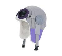 AYPOW Kids Winter Thermal Fleece Hat with Detachable Goggles Age 6-12, Outdoor Windproof Warm Bomber Hat Trooper Trapper Caps with Earflap, for Skiing Hiking Cycling Boys Girls Children Grey