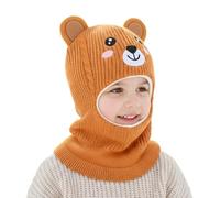 AYPOW Kids Winter Warm Hat Baby Balaclava For 4-8 Years,Windproof Knitted Hat Scarf Set Thermal Fleece Lined Earflap Beanie Toddler Hats Neck Warmer Hood Cap Boys Girls for Skiing Outdoor Activities
