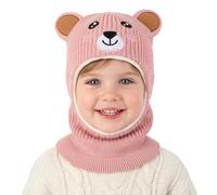 AYPOW Kids Winter Warm Hat Baby Balaclava For 4-8 Years,Windproof Knitted Hat Scarf Set Thermal Fleece Lined Earflap Beanie Toddler Hats Neck Warmer Hood Cap Boys Girls for Skiing Outdoor Activities