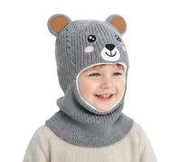 AYPOW Kids Winter Warm Hat Baby Balaclava For 4-8 Years,Windproof Knitted Hat Scarf Set Thermal Fleece Lined Earflap Beanie Toddler Hats Neck Warmer Hood Cap Boys Girls for Skiing Outdoor Activities