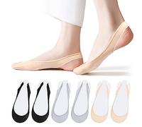 AYPOW Ladies Low Cut Liner Invisible Socks, 6Pairs High Heels Invisible Socks with Elastic Straps, No Show Half-Palm Socks, Non slip Ankle Socks Low Cut Liner Invisible Socks
