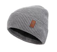 AYPOW Mens Winter Beanie Hat, Warm Windproof Thick Fleece Lined Skull Cap, Stretchy Soft Cuffed Knitted Wooly Women Running Hats for Outdoor Activities, Gifts for Dad Husband Boyfriend Light Gray