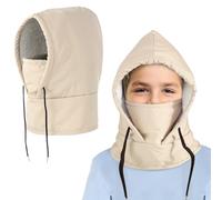 AYPOW Thermal Kids Balaclava Hat Winter, Waterproof Fleece Balaclava Ski Mask, Windproof Warm Adjustable Hood Hat With Face Cover Snood Scarf Cap for Snowboarding Hiking Cycling Boys Girls