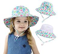 AYPOW Unisex Bucket Hat Kids Sun Hat, UPF50 Sun Protection Foldable Summer Beach Sun Cap with Adjustable Chin Strap,Aged 1-6 Baby Boys Girls Children