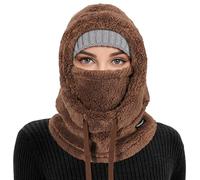 AYPOW Winter Thermal Fleece Balaclava, Unisex Windproof Ski Mask Face Cover, Multifunctional Winter Fleece Hat Hood with Neck Warmer Snood for Men Women, Outdoor Sports Running Skiing Cycling Hiking