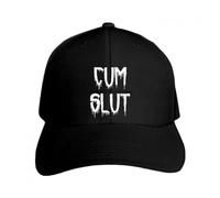 AYQEBNC Cum Slut Funny Rude Offensive Cool Hen Womens Ladies Snapback hat Peaked Outdoor Sports Hats for Hip-hop Lovers Gift Black