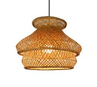 AYQJMD Retro Minimalist Bamboo Art Pendant Light Handmade Woven Retro Style Pendant Lamp Southeast Asian Style Wicker Hanging Chandelier Kitchen Island Restaurant Craft Room Farmhouse Lighting
