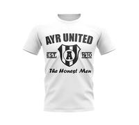 Ayr United Women's Womens Established Football T-Shirt White in Blue | Size: Medium Ayr United Blue M