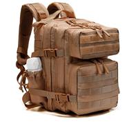 aYrap Tactical Backpack for Men Women, 20L/45L Molle 3 Day Assault Pack Bug Out Bag Rucksack Hiking Treeking Daypack (20L Brown)