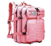 aYrap Tactical Backpack for Men Women, 20L/45L Molle 3 Day Assault Pack Bug Out Bag Rucksack Hiking Treeking Daypack (45L Pink)
