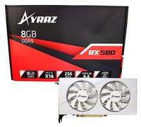 AYRAZ AMD Radeon RX 580 8GB 2048SP GDDR5 Computer Video Graphics Card GPU for PC Gaming 256-Bit DirectX 12 DVI, HDMI, DisplayPort Multi Monitors Extend (Black)