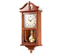 AYRELY® 64.5cm Vintage Grandfather Clock with Pendulum and Chimes, Hourly/Quarter-Hour Chimes, Rubberwood Frame, Large Classic Wall Clock for Living Room, Home Décor Gift