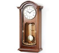 AYRELY® 65cm Vintage Grandfather Clock with Pendulum and Chimes, Hourly/Quarter-Hour Chimes, Elm Wood Frame, Large Classic Wall Clock for Living Room, Home Décor Gift