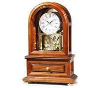 AYRELY® Wooden Anniversary Table Clock - Antique Mantelpiece with Revolving Pendulum, Vintage Shelf/Desk/Mantel Grandfather Clock, Elegant Living Room Home Décor Gift