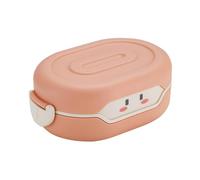 Ayrirel Lunch Box for Kids, Cartoon Cute Food Dessert Container with 2 Compartments for School Nursery Sports Picnic (Pink)