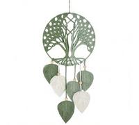Ayrirel Macrame Life of Tree Leave Wall Hanging Green Boho Chic Wall Decor Cotton Woven Macrame Wall Hanging for Living Room Bedroom Bohemian Room Decor