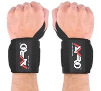 AYRO Weightlifting Wrist Wraps-Professional Quality Wrist Support with Heavy Duty Thumb Loop-Best Wrap for Powerlifting Competition, Strength Training (Black)