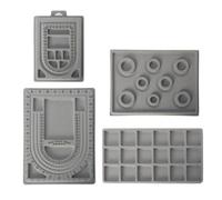Ayrsjcl 4 Pcs Bead Board Bracelet Board Flocked Bead Board Necklace Beading Jewelry Organizer Tray DIY Jewelry Making Tray