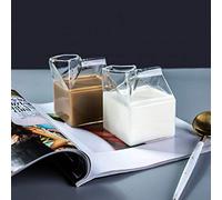 Ayrsjcl Milk Glass Cups Water Bottles Box Shape Drink Coffee Tea Drinkware 250ml