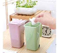 Ayrsjcl Mini Waste Bins Household Office Supplies Wheelie Mini Trash Can Desktop Plastic Bucket Dustbin Cleaning Storage Green