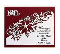 Ayrsjcl Stamp Metal Cutting Die Flower Corner Xmas Christmas Poinsettia Craft Frame Card for Diy Scrapbooking Album