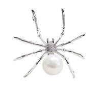 Ayrsjcl Women Brooch Spider Brooch Pins Steampunk Jewelry Clear Crystal Pearl Ladies Party Art Pins