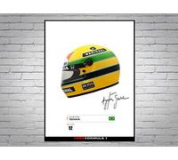 Ayrton Senna 1988 World Champion Helmet Signed Poster A4