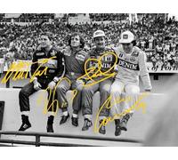 Ayrton Senna & Alain Prost & Nigel Mansell & Nelson Piquet - F1 Formula One Autographed Signed A4 Photo Print