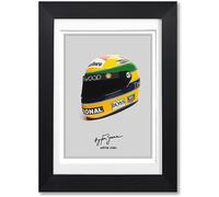 Ayrton Senna Cast Signed A4 Poster Photo Print Framed Autograph Gift F1 World Champion Legend (BLACK FRAMED & MOUNTED)
