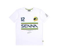 Ayrton Senna F1#12 Stripe T-Shirt, White, L